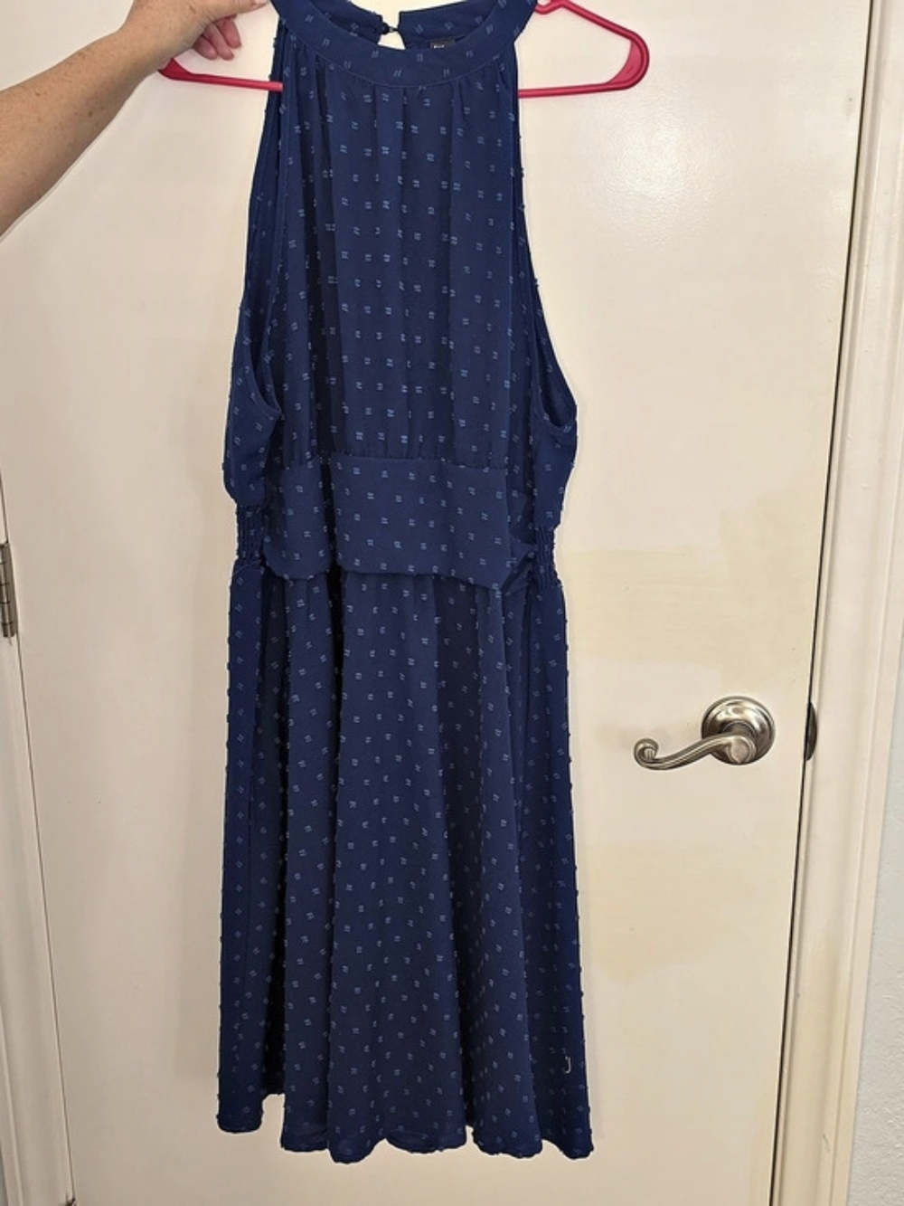 SHEIN Navy Polka Dot Maxi Dress Size 2XL Like New